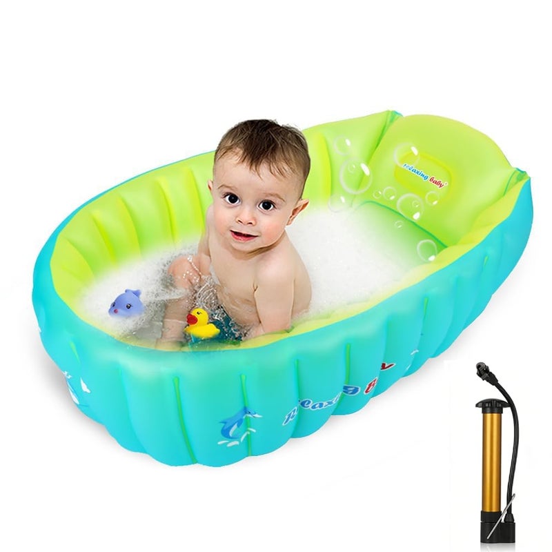 Relaxing Baby | Inflatable Baby Bathtub,Newborn Bathtub Seat for Infant,Non-Slip Baby Pool for Sitting up,Foldable Toddler Tub Shower,Portable Travel Bath for Kids 0-6 Year - Image 1